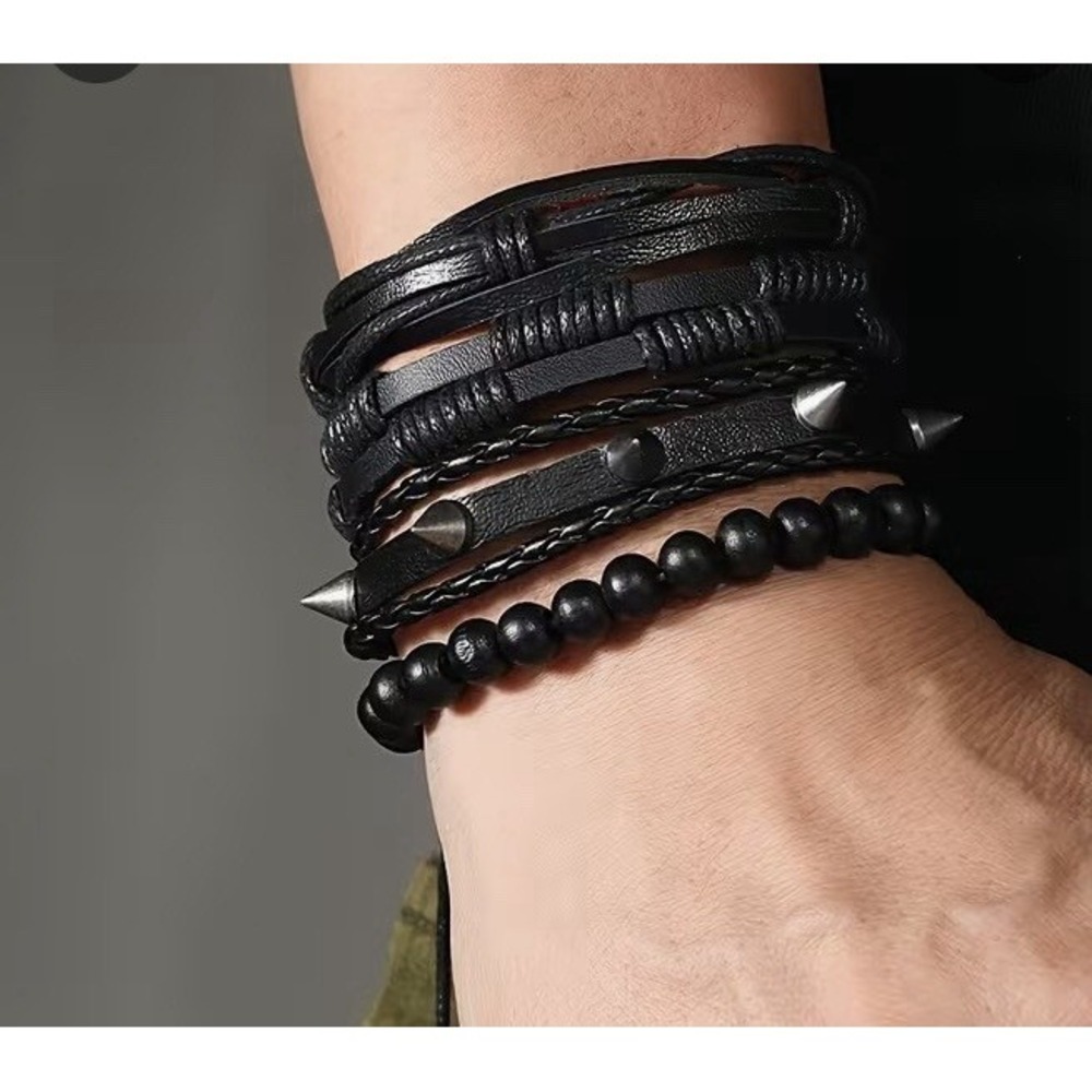 leather‎ bracelet set men